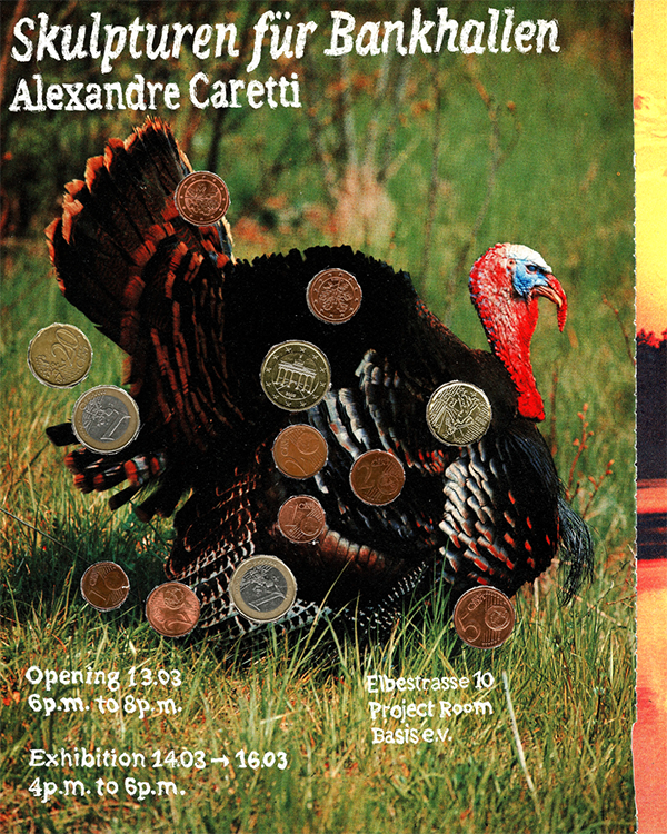 Alexandre Caretti "Skulpturen für Bankhallen", 2025, basis Projektraum, photo: Angelika Zinzow © basis e.V.