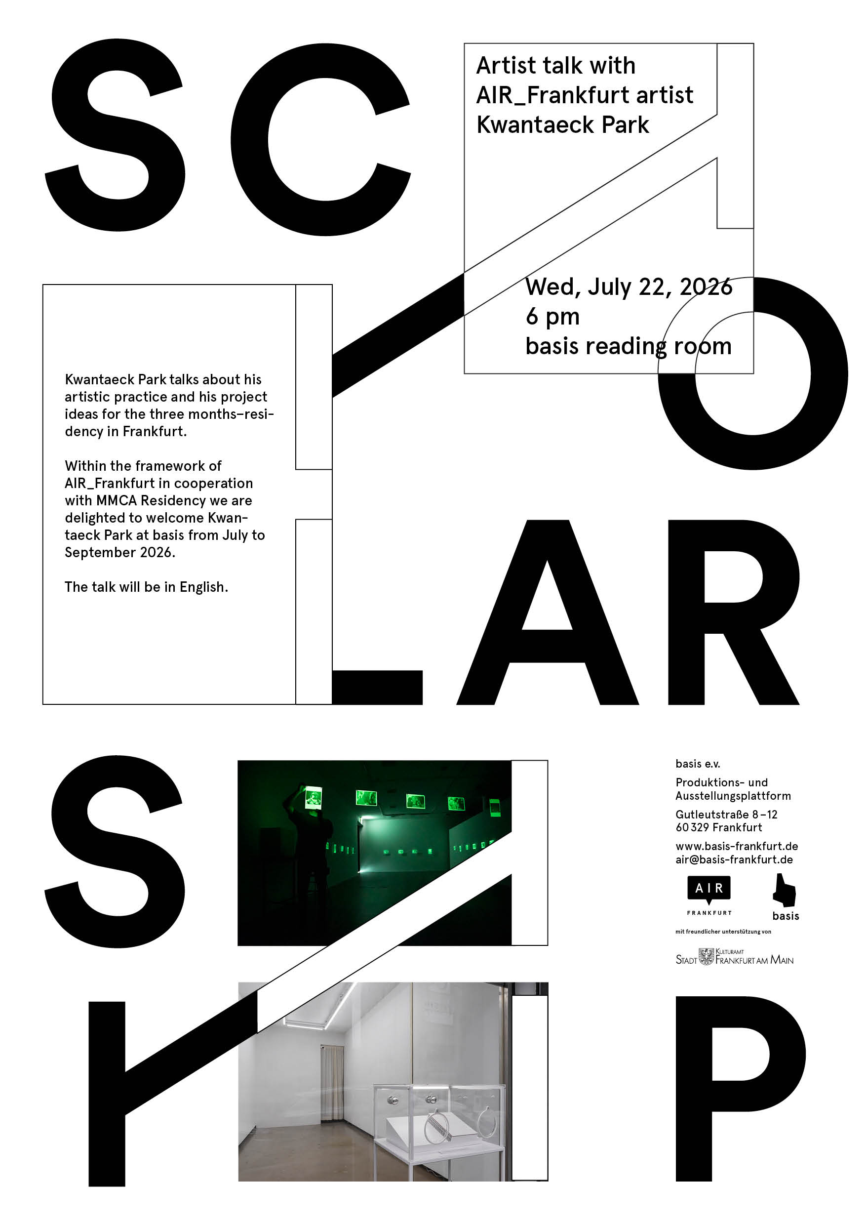 Poster, Kwantaeck Park, Artist Talk: Seoul, 2026, basis
