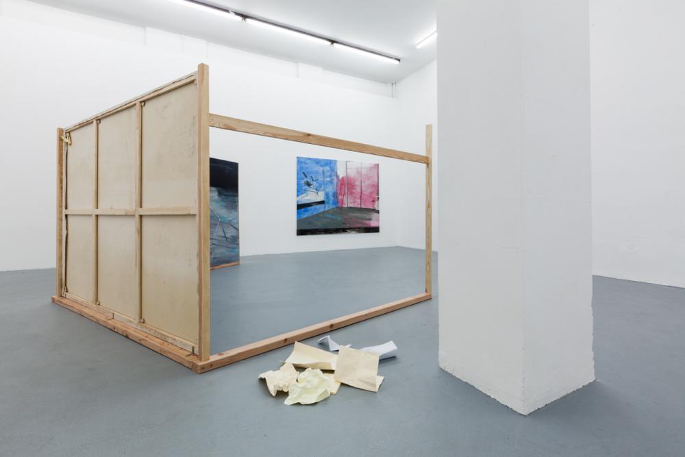 Installation View, Parfümiert mit Dynamit - Sommerschau der Studios, Sabine Rak, basis 2015, Foto: Frithjof Kjer
