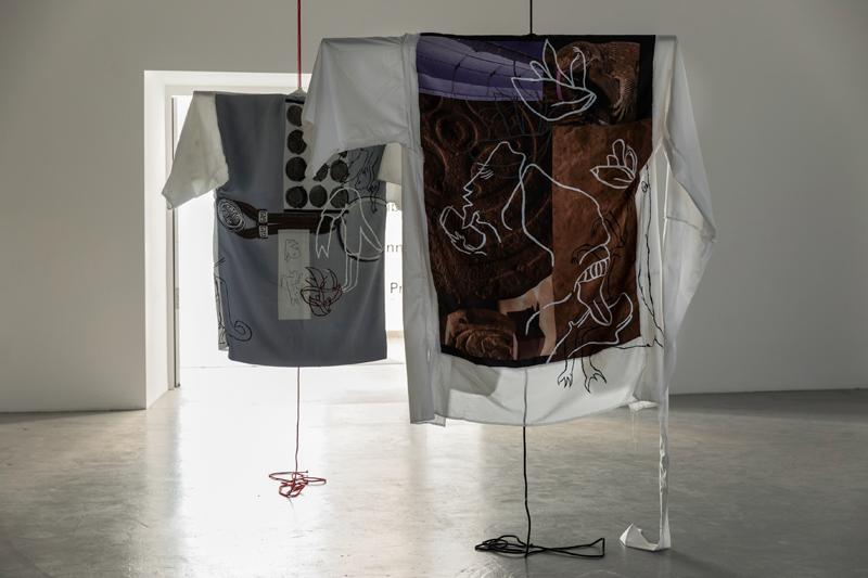 Ani Schulze, Montur #1 + Montur#2, 2020, installation view basis, photo: Angelika Zinzow