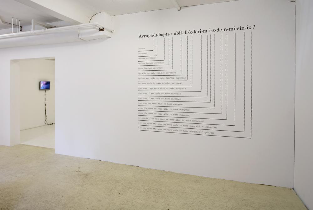 Ausstellungsansicht, Özlem Günyol & Mustafa Kunt, Avrupa-lı-las-tı-r-abil-di-k-leri-m-iz-de-n-mi-sin-iz?, basis 2007, Foto:Cem Yücetas