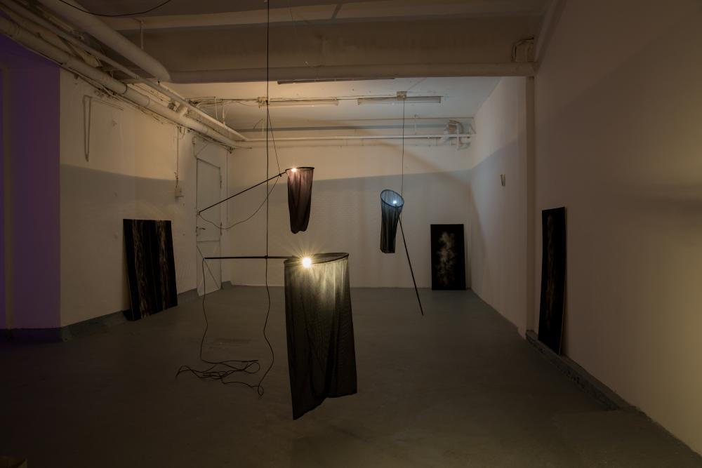 Installation view, There must be moths - William Drummond, basis 2017