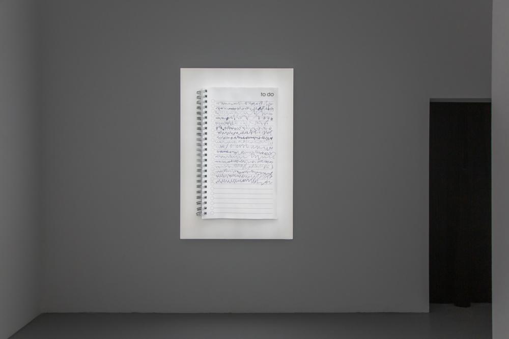 Claire Fontaine, Untitled (to do), 2016, installation view basis, Foto: Laura Nickel, Courtesy the artist and private collection