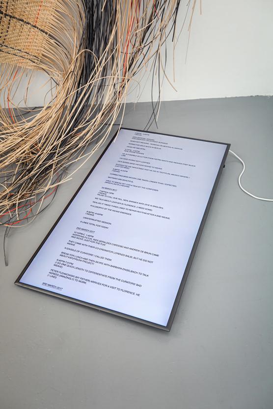 Kasia Fudakowski, Working Title: The Worry Wall (Detail), 2017, installation view basis e.V., Foto: Laura Nickel, Courtesy the artist and ChertLüdde, Berlin