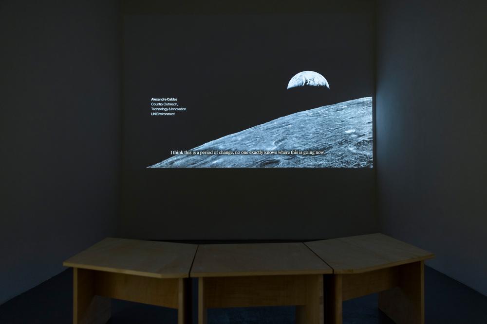 Geocinema (Asia Bazdyrieva & Solveig Qu Suess), Umbra, 2021, video installation, documentary, archival footage, 39 min, photo: Angelika Zinzow, © basis e.V.