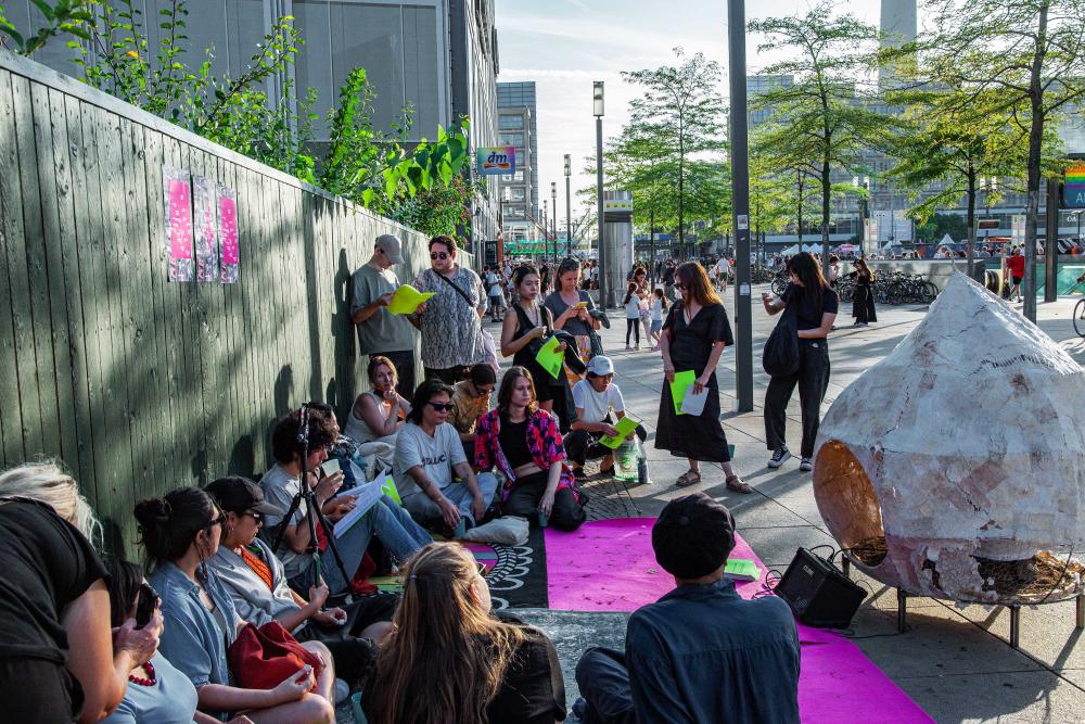 Other Archives reading and publication presentation by de_colonialanguage, Open Air Museum of Decoloniality, Berlin, 2024, photo by Denis Esakov